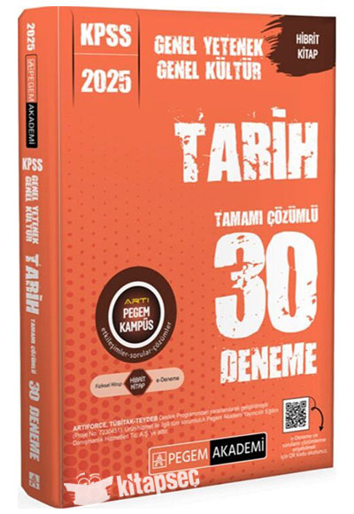 2025 KPSS GYGK Tarih 30 Deneme Pegem Akademi Yayınları