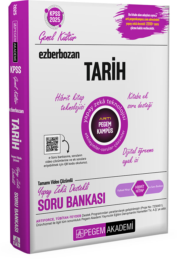 2025 KPSS Genel Yetenek Genel Kültür Ezberbozan Tarih Tamamı Video Çözümlü Soru Bankası