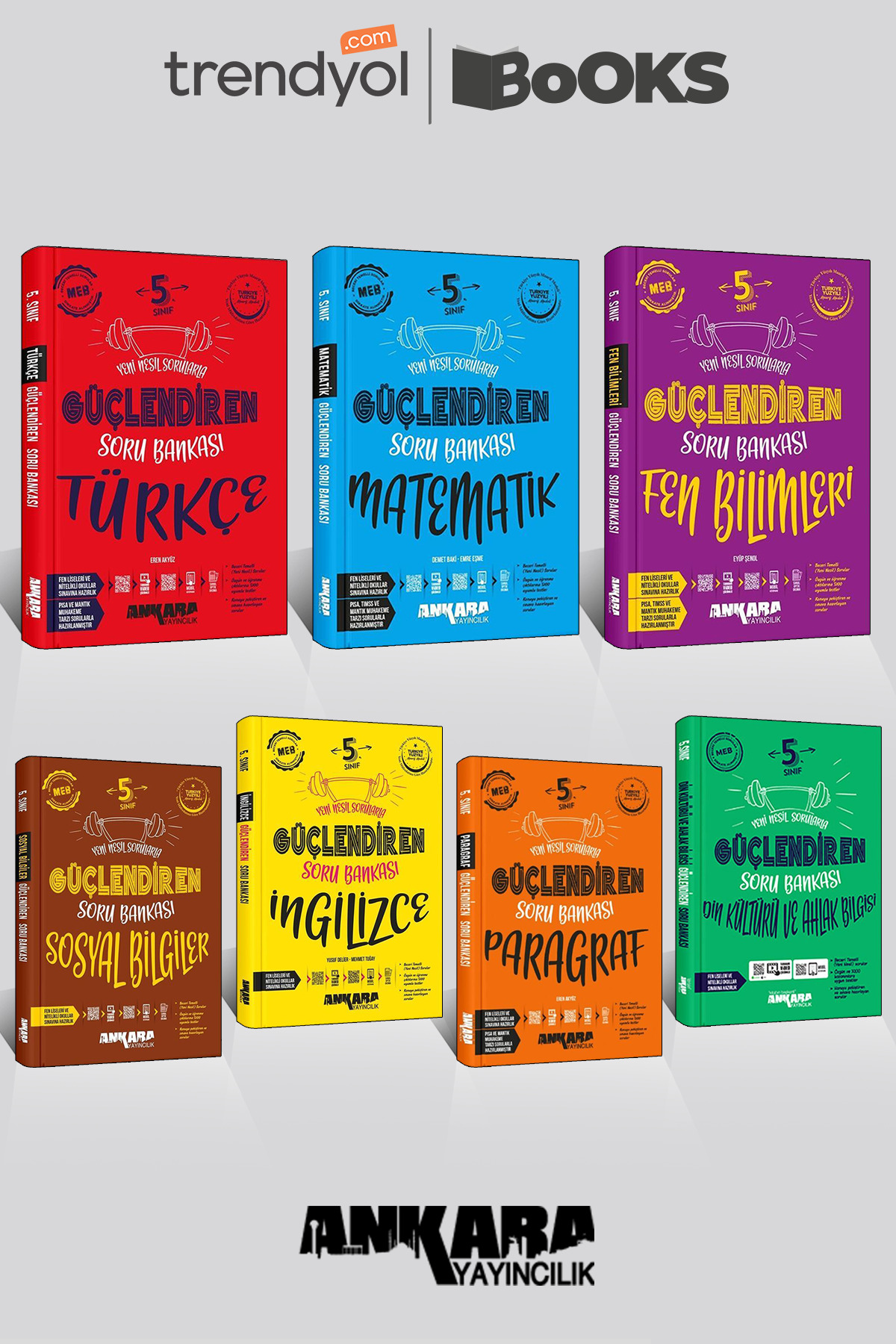 5. Sınıf Güçlendiren Soru Bankası 7'li Set (Tur,Mat,Fen,Sos,Paragraf,Din,İngilizce) *Güncel Baskı