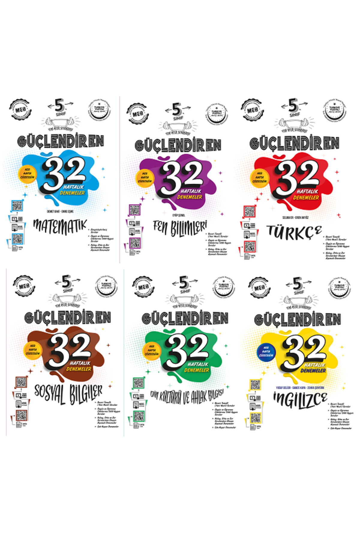 5.Sınıf Ankara Güçlendiren 32 Haftalık Matematik Türkçe Fen Sosyal Din İngilizce Denemeler - 6 KİTAP 5.Sınıf Ankara Güçlendiren 32 Haftalık Matematik Türkçe Fen Sosyal Din İngilizce Denemeler - 6 KİTAP