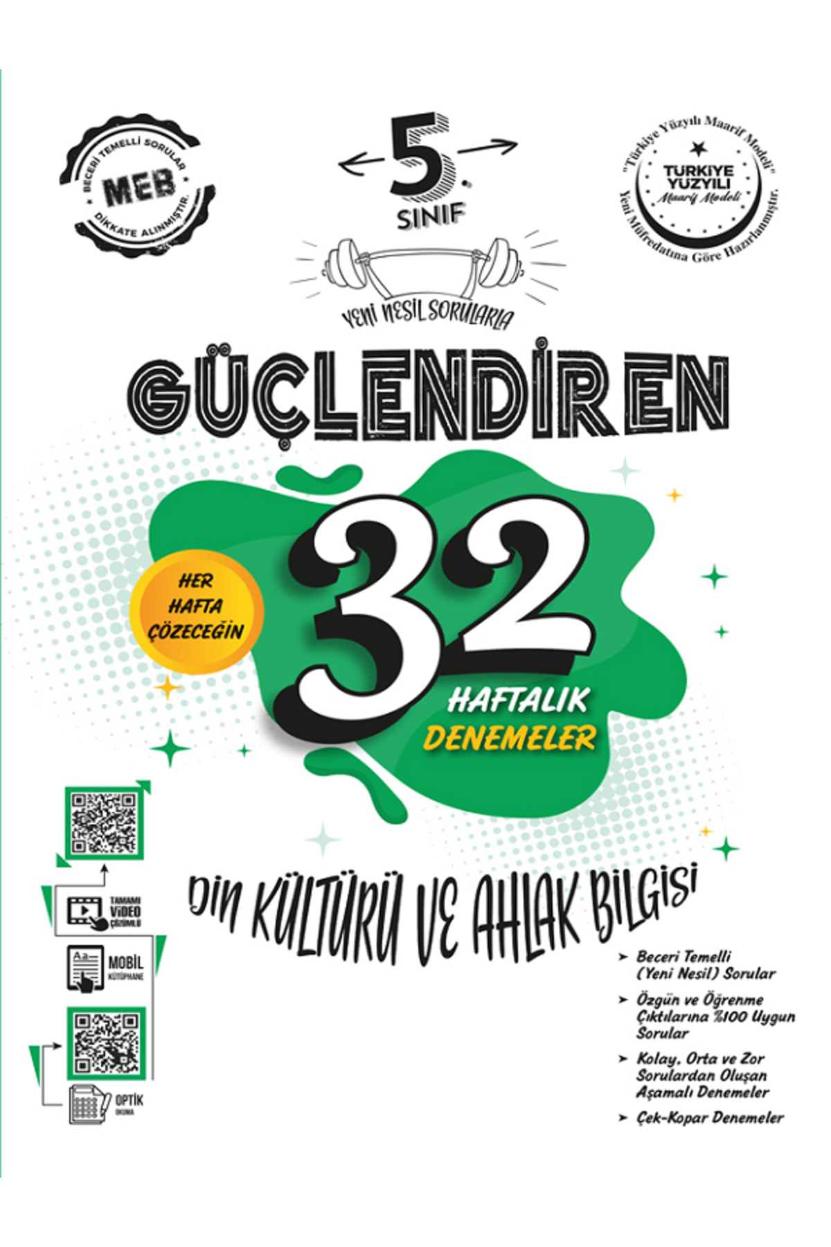 5.Sınıf Ankara Güçlendiren 32 Haftalık Matematik Türkçe Fen Sosyal Din İngilizce Denemeler - 6 KİTAP