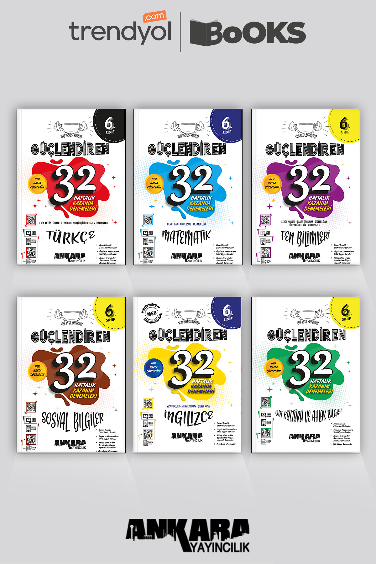 6. Sınıf Güçlendiren 32 Haftalık Denemeler 6'lı Set *Güncel Baskı 6. Sınıf Güçlendiren 32 Haftalık Denemeler 6'lı Set *Güncel Baskı