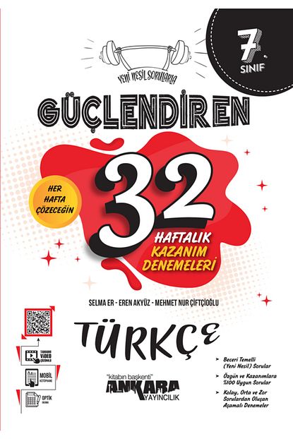 7.sınıf Güçlendiren 32 Haftalık Matematik Türkçe Fen Sosyal Din Haftalık Kazanım Deneme Seti - 5'li