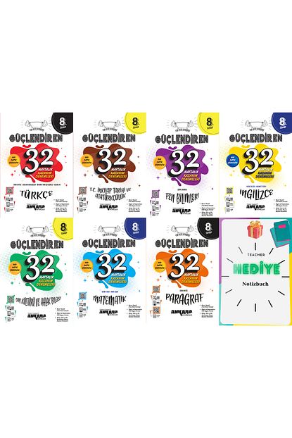 8. Sınıf Yeni M 2024 Tüm Dersler Yeni Sorular 32 Haftalık Güçlendiren Kazanım Denemeleri Güncel 8. Sınıf Yeni M 2024 Tüm Dersler Yeni Sorular 32 Haftalık Güçlendiren Kazanım Denemeleri Güncel