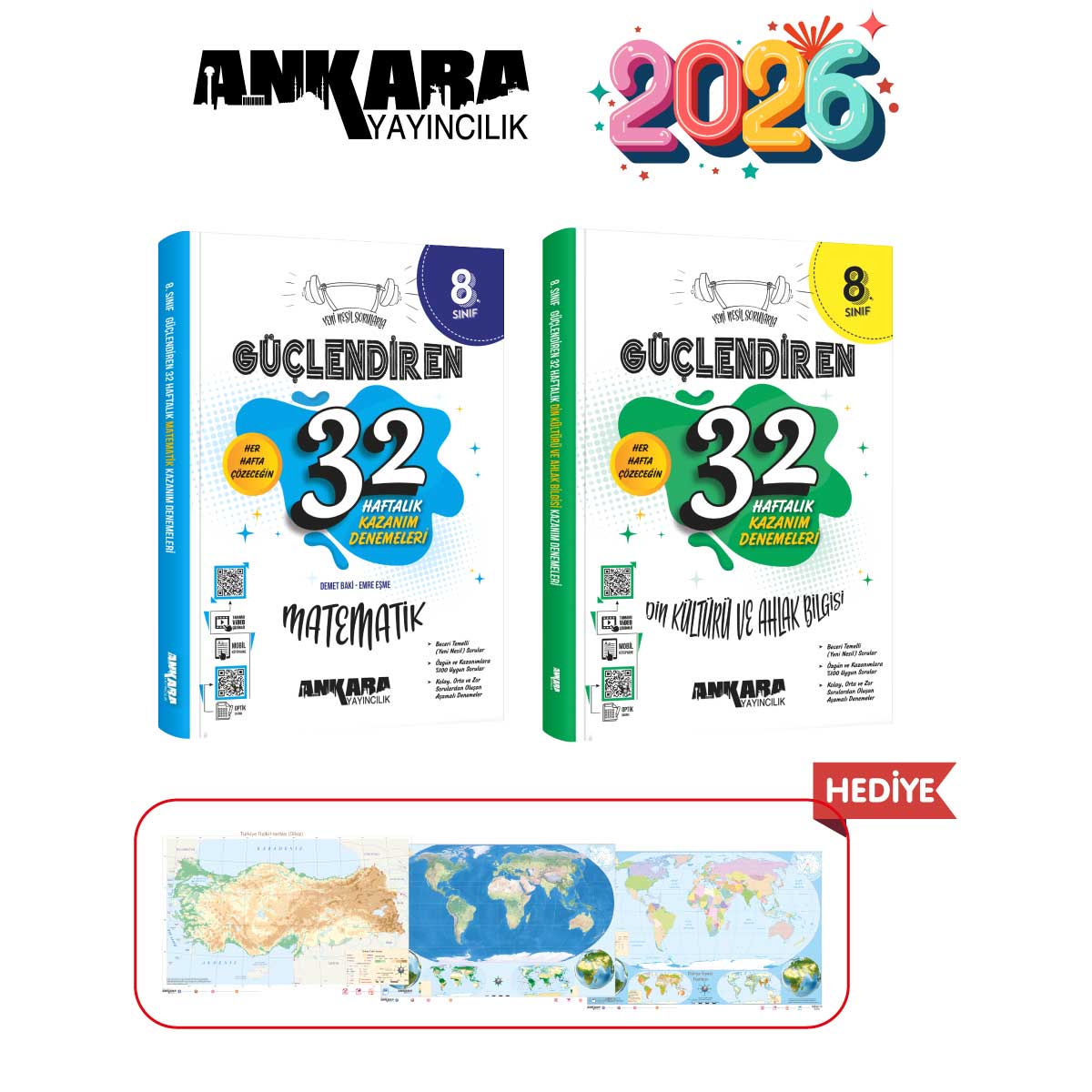 ANKARA YAYINCILIK 8.SINIF GÜÇLENDİREN 32 HAFTALIK MATEMATİK - DİN KÜLTÜRÜ KAZANIM DENEMELERİ SETİ ANKARA YAYINCILIK 8.SINIF GÜÇLENDİREN 32 HAFTALIK MATEMATİK - DİN KÜLTÜRÜ KAZANIM DENEMELERİ SETİ
