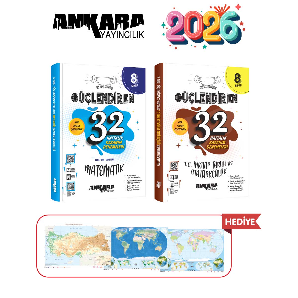 ANKARA YAYINCILIK 8.SINIF GÜÇLENDİREN 32 HAFTALIK MATEMATİK - TC. İNKILAP KAZANIM DENEMELERİ SETİ ANKARA YAYINCILIK 8.SINIF GÜÇLENDİREN 32 HAFTALIK MATEMATİK - TC. İNKILAP KAZANIM DENEMELERİ SETİ