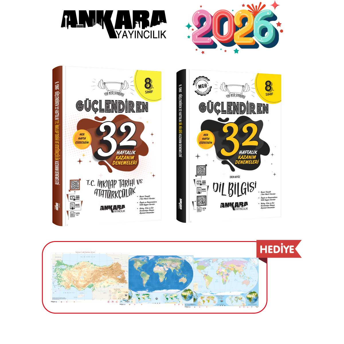 ANKARA YAYINCILIK 8.SINIF GÜÇLENDİREN 32 HAFTALIK TC. İNKILAP - DİL BİLGİSİ KAZANIM DENEMELERİ SETİ ANKARA YAYINCILIK 8.SINIF GÜÇLENDİREN 32 HAFTALIK TC. İNKILAP - DİL BİLGİSİ KAZANIM DENEMELERİ SETİ