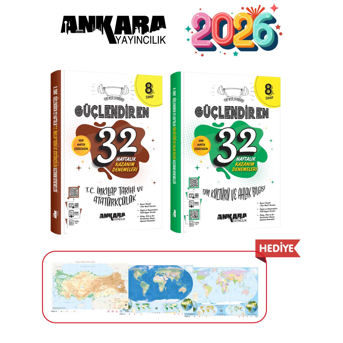 ANKARA YAYINCILIK 8.SINIF GÜÇLENDİREN 32 HAFTALIK TC. İNKILAP - DİN KÜLTÜRÜ KAZANIM DENEMELERİ SETİ ANKARA YAYINCILIK 8.SINIF GÜÇLENDİREN 32 HAFTALIK TC. İNKILAP - DİN KÜLTÜRÜ KAZANIM DENEMELERİ SETİ