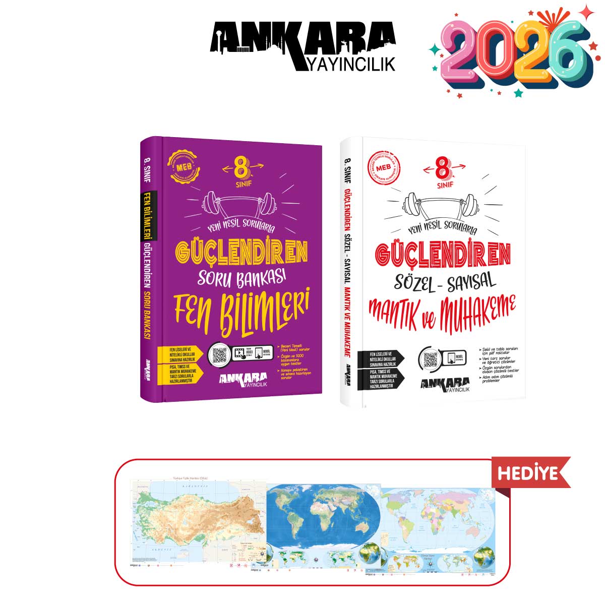 ANKARA YAYINCILIK 8.SINIF GÜÇLENDİREN FEN - SÖZEL SAYISAL MANTIK VE MUHAKEME SORU BANKASI SETİ ANKARA YAYINCILIK 8.SINIF GÜÇLENDİREN FEN - SÖZEL SAYISAL MANTIK VE MUHAKEME SORU BANKASI SETİ