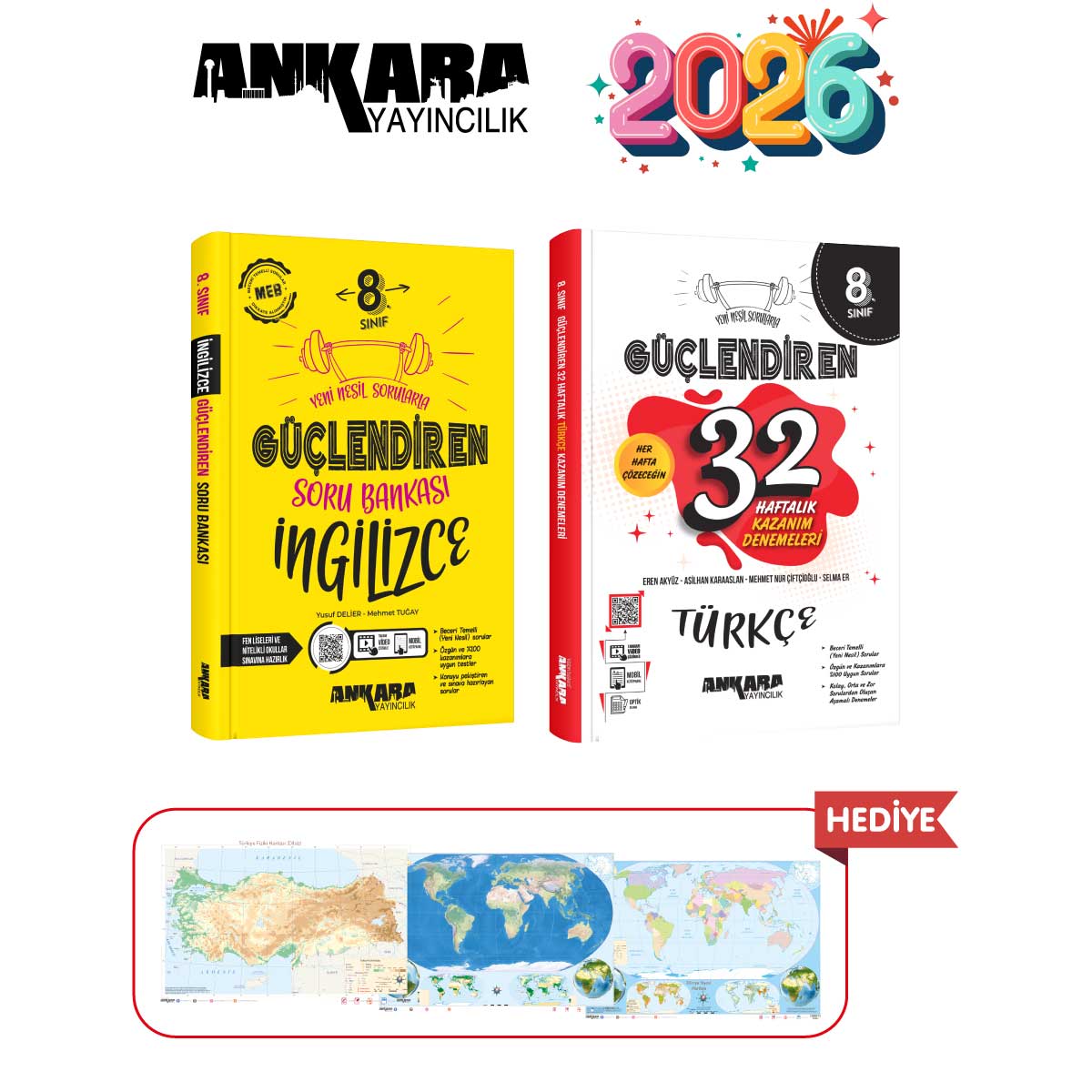 ANKARA YAYINCILIK 8.SINIF GÜÇLENDİREN İNGİLİZCE SORU BANKASI - 32 HAFTALIK TÜRKÇE KAZANIM DENEMELERİ