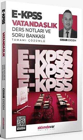Aklımdavar Yayıncılık 2024 E - KPSS Vatandaşlık Ders Notu ve Soru Bankası Tek Kitap