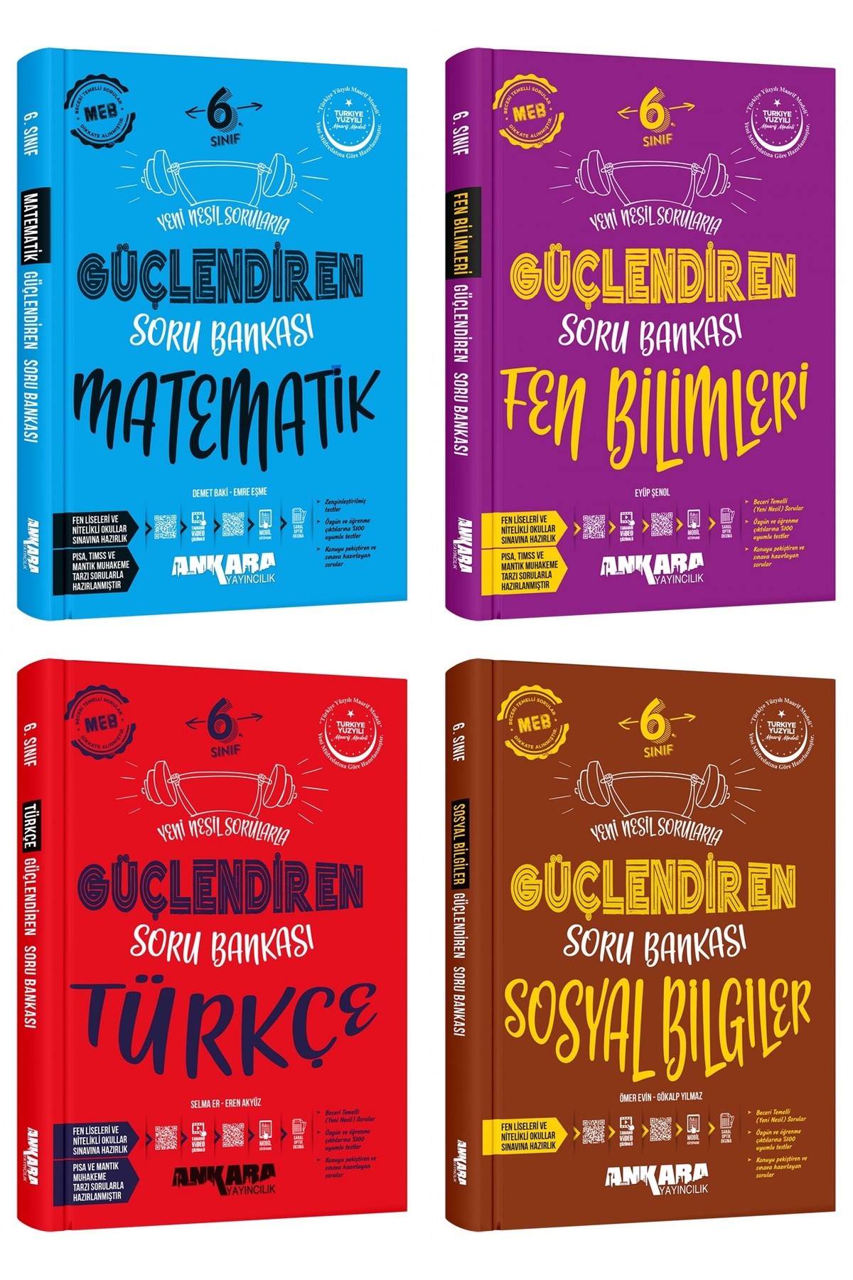 Ankara 2025 6. Sınıf Matematik + Fen Bilgisi + Türkçe + Sosyal Bilgiler Güçlendiren Soru Seti 4 Kita Ankara 2025 6. Sınıf Matematik + Fen Bilgisi + Türkçe + Sosyal Bilgiler Güçlendiren Soru Seti 4 Kita