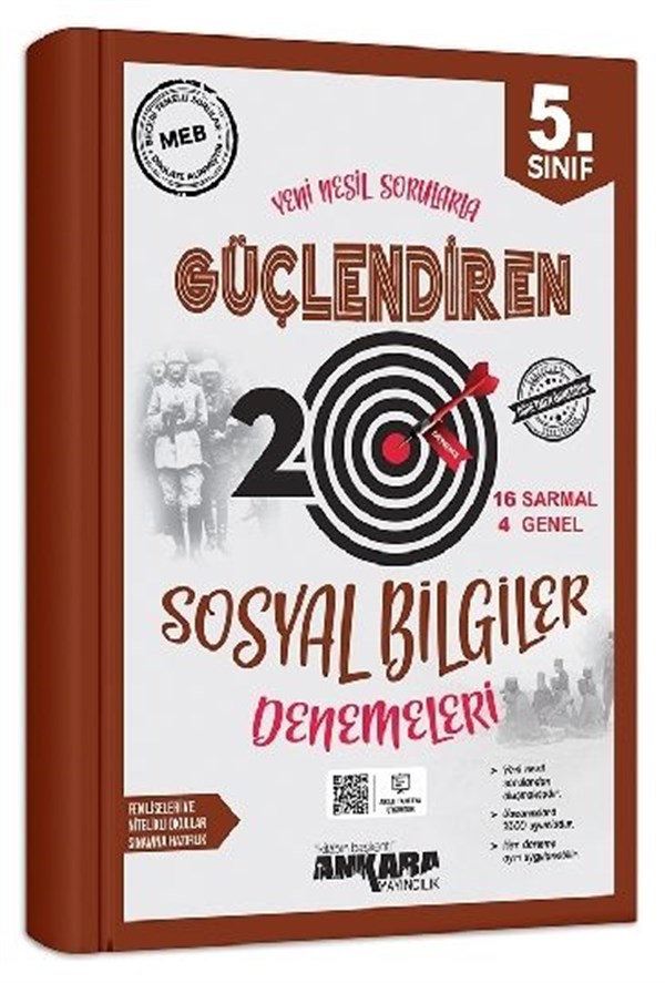 Ankara Yayıncılık 5. Sınıf Güçlendiren Sosyal Bilgiler 20 Deneme Sınavı