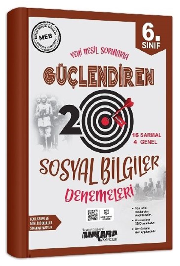 Ankara Yayıncılık 6. Sınıf Güçlendiren Sosyal Bilgiler 20 Deneme Sınavı
