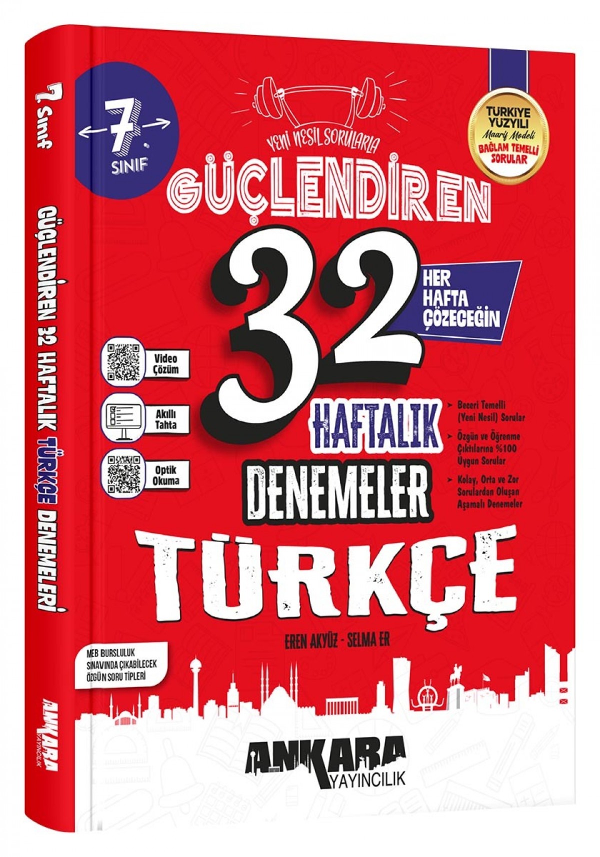 Ankara Yayıncılık 7. Sınıf 32 Haftalık Türkçe Denemeleri