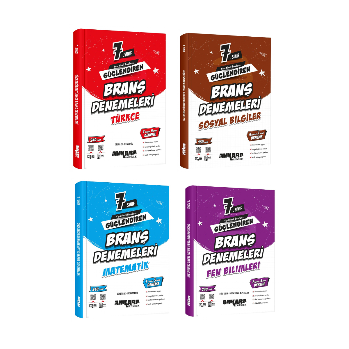 Ankara Yayıncılık 4lü  7. Sınıf Güçlendiren Branş Denemeleri Seti Ankara Yayıncılık 4lü  7. Sınıf Güçlendiren Branş Denemeleri Seti