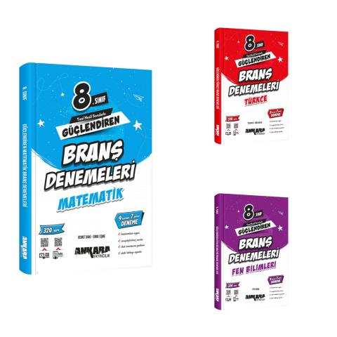 Ankara Yayıncılık 8. Sınıf Güçlendiren Branş Denemeleri Seti 2025 Ankara Yayıncılık 8. Sınıf Güçlendiren Branş Denemeleri Seti 2025