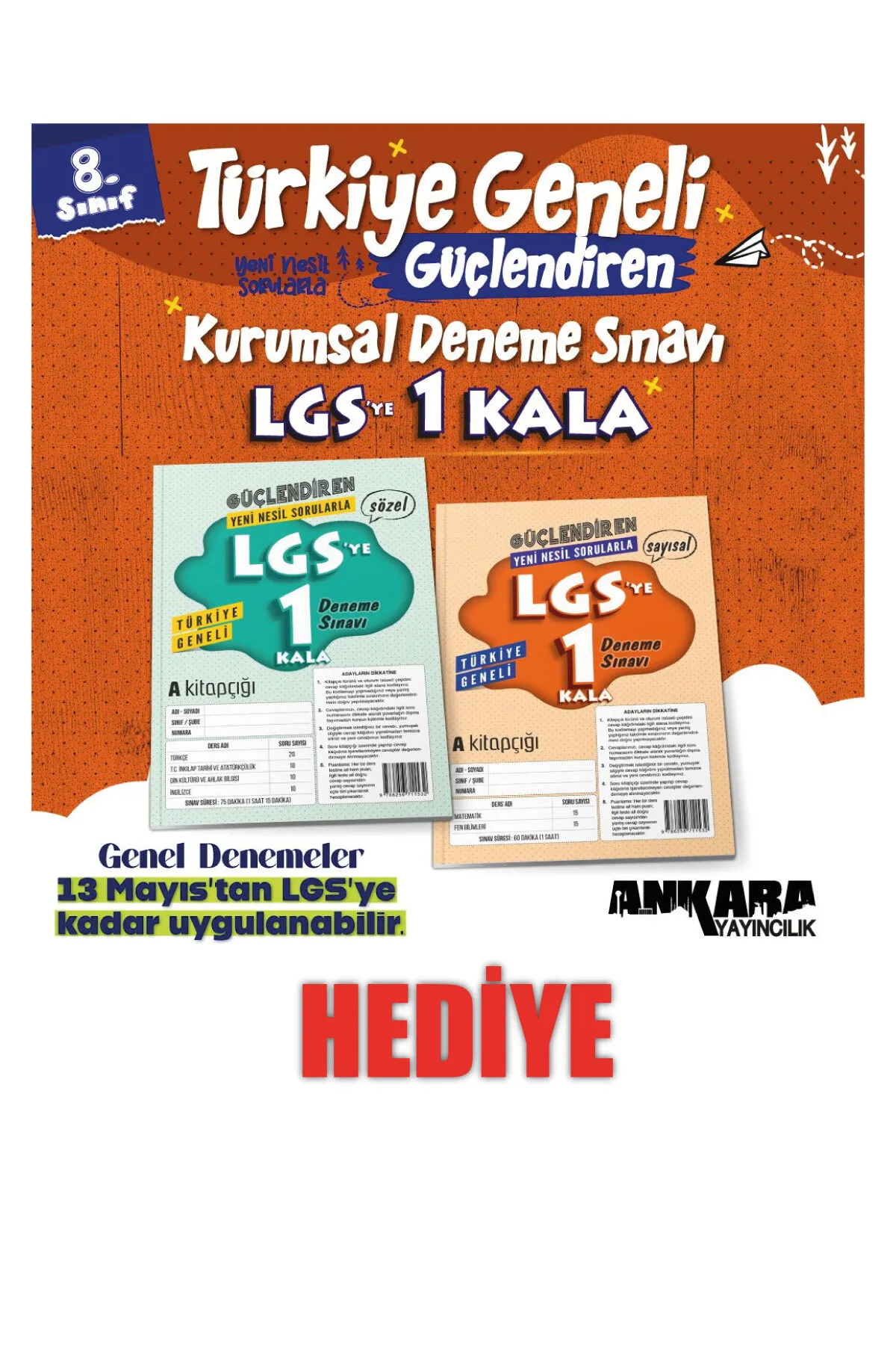 Ankara Yayıncılık LGS 6’lı Deneme Sınavı Seti – 32 Haftalık Güçlendiren Deneme Programı