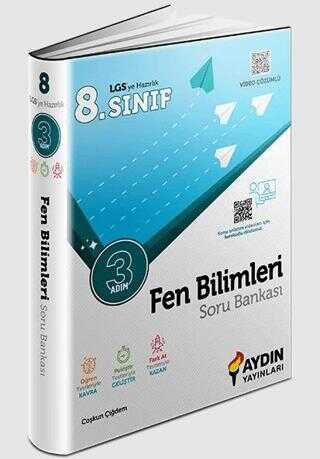 Aydın Yayınları 8. Sınıf Fen Bilimleri Üç Adım Soru Bankası Aydın Yayınları 8. Sınıf Fen Bilimleri Üç Adım Soru Bankası