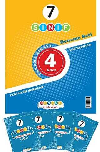 Deneme Dükkanı 7. Sınıf 4lü Deneme Seti Deneme Dükkanı 7. Sınıf 4lü Deneme Seti