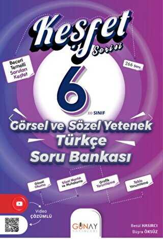 Günay Yayınları 6. Sınıf Keşfet Serisi Görsel ve Sözel Yetenek Soru Bankası Günay Yayınları 6. Sınıf Keşfet Serisi Görsel ve Sözel Yetenek Soru Bankası