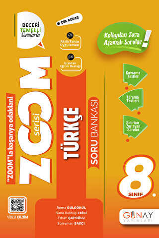 Günay Yayınları 8. Sınıf Zoom Serisi Türkçe Soru Bankası Günay Yayınları 8. Sınıf Zoom Serisi Türkçe Soru Bankası