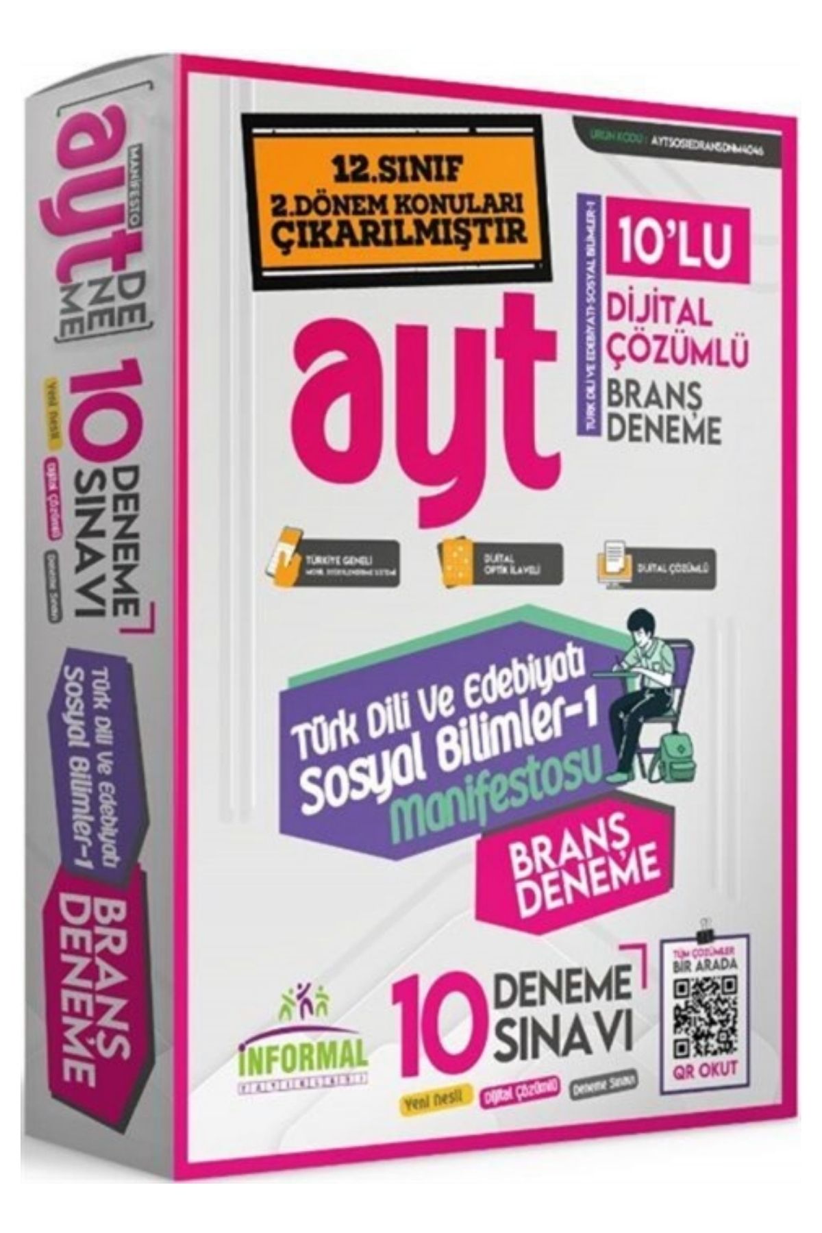 İnformal YKS AYT Türk Dili ve Edebiyatı-Sosyal Bilimler-1 Manifestosu 10 Deneme Dijital Çözümlü İnformal Yayınları