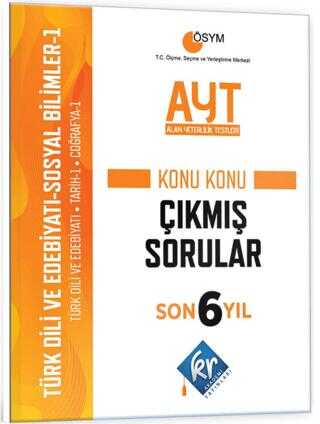 KR Akademi Yayınları AYT Türk Dili Edebiyatı - Sosyal Bilimler-1 Son 6 Yıl Konu Konu Çıkmış Sorular KR Akademi Yayınları AYT Türk Dili Edebiyatı - Sosyal Bilimler-1 Son 6 Yıl Konu Konu Çıkmış Sorular