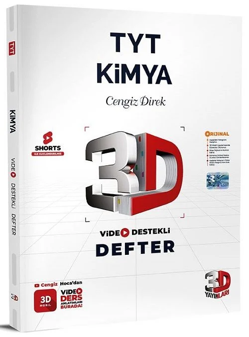 KS TYT Kimya Video Destekli Defter 3D Yayınları KS TYT Kimya Video Destekli Defter 3D Yayınları