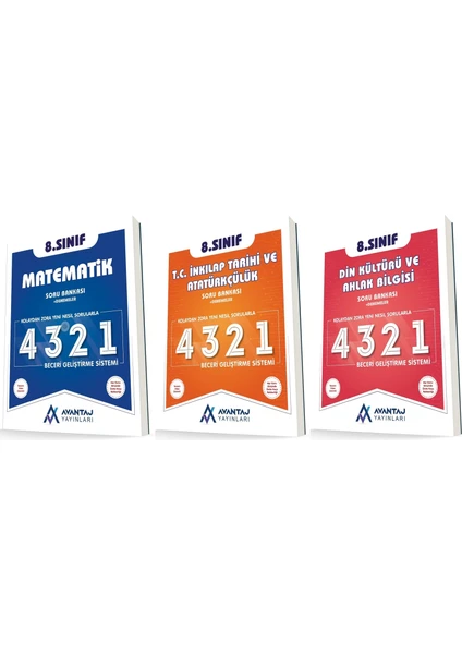Kişisel Yayınlar Avantaj 8. Sınıf Matematik + İnkılap + Din 4321 Soru Seti 3 Kitap 2023