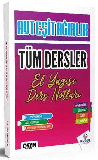 Kurul Yayıncılık 2025 AYT Eşit Ağırlık Tüm Dersler El Yazısı Ders Notları