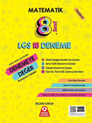Örnek Akademi 8. Sınıf Denemeye Değer Matematik LGS 18 Deneme