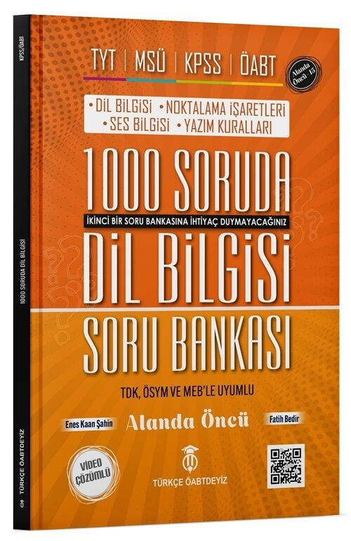 Türkçe ÖABTDEYİZ KPSS ÖABT TYT MSÜ Dil Bilgisi 1000 Soruda Soru Bankası