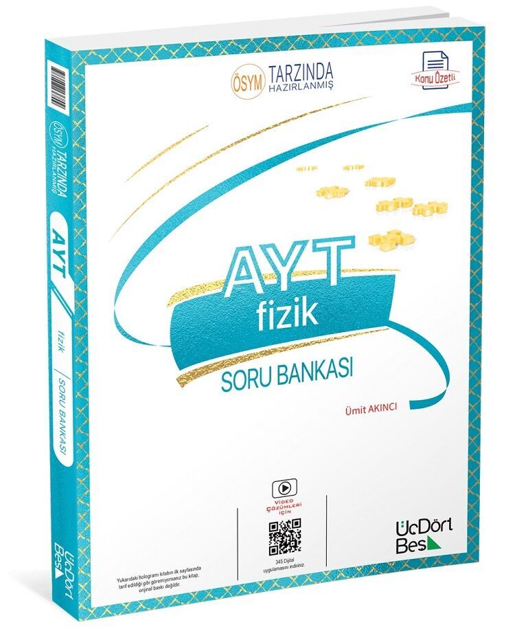 ÜçDörtBeş Yayınları AYT Fizik Soru Bankası