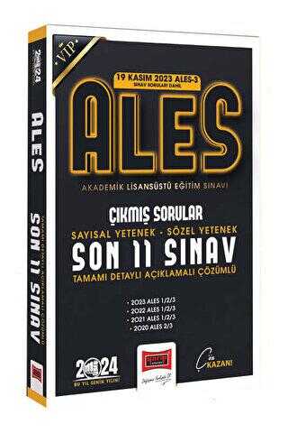 Yargı Yayınevi 2024 ALES Son 11 Sınav Çıkmış Sorular 19 Kasım 2023 Sınavı Dahil