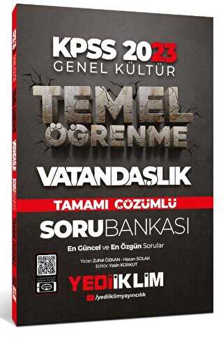 Yediiklim Yayınları 2023 KPSS Genel Kültür Temel Öğrenme Vatandaşlık Tamamı Çözümlü Soru Bankası Yediiklim Yayınları 2023 KPSS Genel Kültür Temel Öğrenme Vatandaşlık Tamamı Çözümlü Soru Bankası