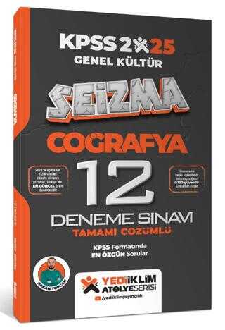 Yediiklim Yayınları 2025 KPSS Genel Kültür Atölye Serisi Coğrafya Seizma Tamamı Çözümlü 12 Deneme Sınavı