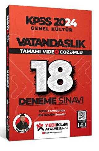 Yediiklim Yayınları KPSS 2024 Genel Kültür Vatandaşlık Tamamı Video Çözümlü 18 Deneme