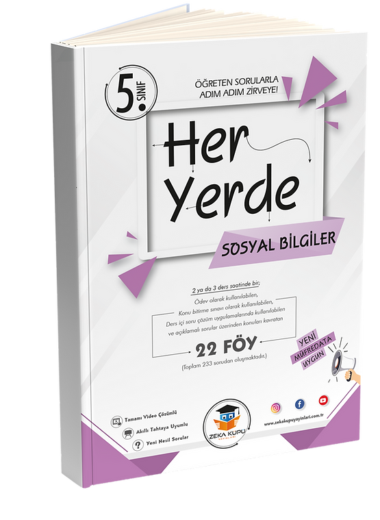 Zeka Küpü Yayınları 5.SINIF HERYERDE SOSYAL BİLGİLER SORU BANKASI 22 Föy