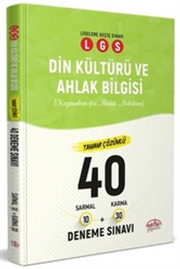 Editör Yayınları 8. Sınıf LGS Din Kültürü ve Ahlak Bilgisi 40 Deneme Sınavı