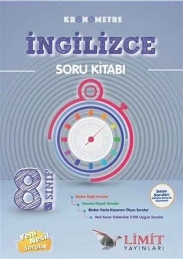 Limit Yayınları 8. Sınıf Kronometre İngilizce Soru Kitabı