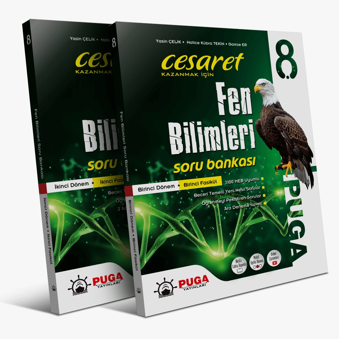 Puga Yayınları 8. Sınıf Cesaret Kazanmak İçin Fen Bilimleri Soru Bankası
