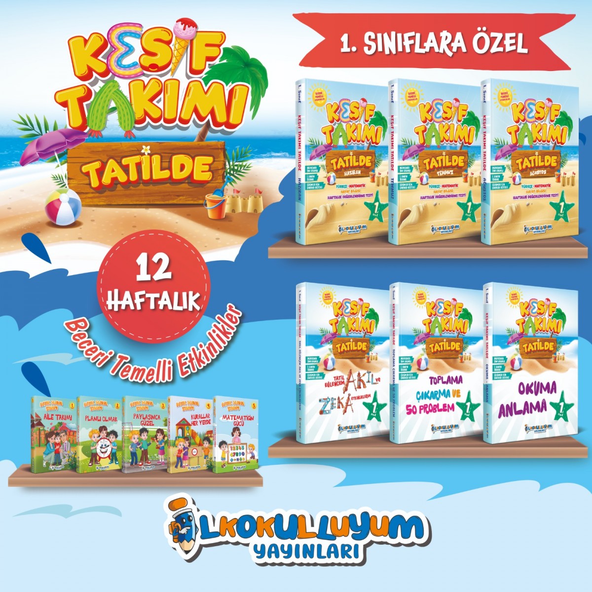 ilkokulluyum Yayınları 1.Sınıf Keşif Takımı Tatilde Eğitim Seti