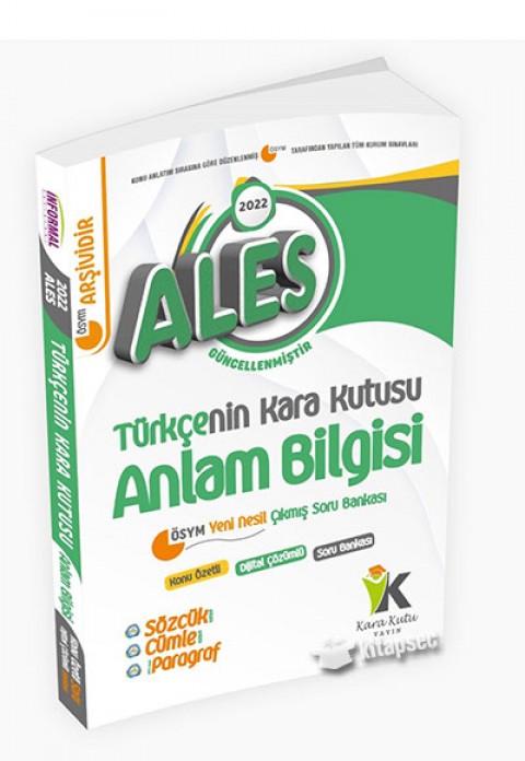 2022 ALES Türkçenin Kara Kutusu Konu Özetli Soru Bankası Anlam Bilgisi 1.Cilt İnformal Yayınları