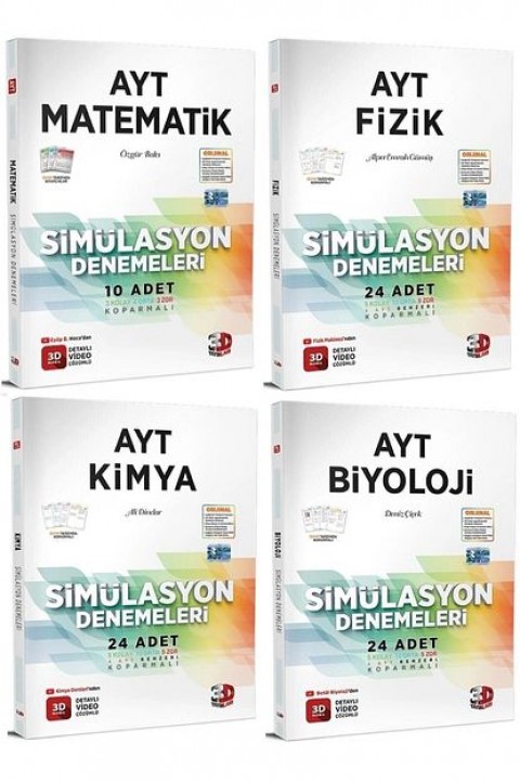 2023 Hologramlı Ayt Matematik Fizik Kimya Biyoloji Dörtlü Deneme Seti