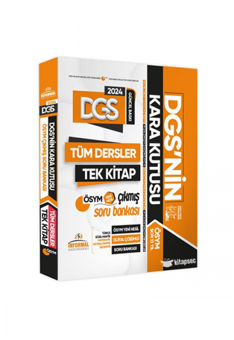 2024 DGSnin Kara Kutusu Tüm Dersler Tek Kitap Dijital Çözümlü Soru Bankası Kara Kutu Yayınları