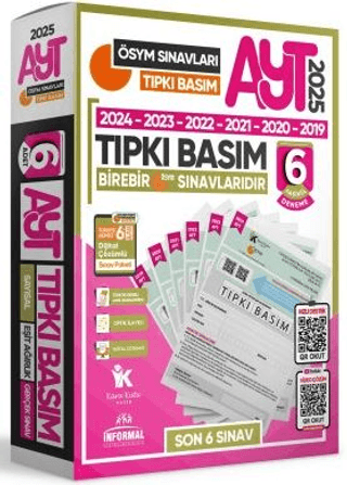 2025 AYT ÖSYM Çıkmış Soru Tıpkı Basım Türkiye Geneli Dijital Çözümlü 6lı Paket Deneme