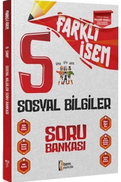 2025 İsem Yayınları 5. Sınıf Sosyal Bilgiler Farklı İsem Soru Bankası