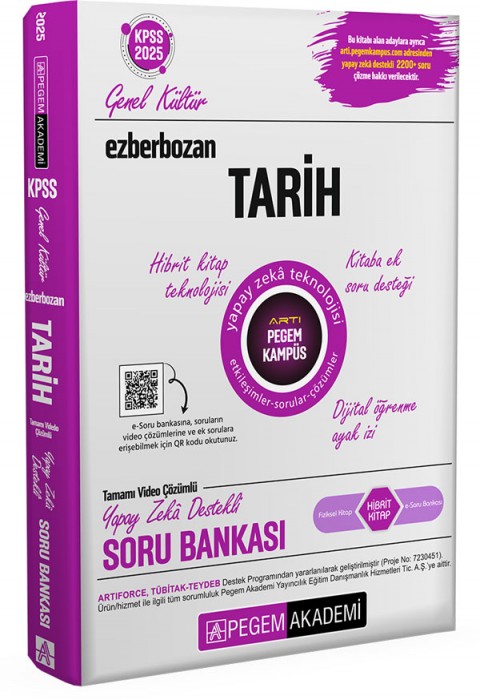 2025 KPSS Genel Yetenek Genel Kültür Ezberbozan Tarih Tamamı Video Çözümlü Soru Bankası