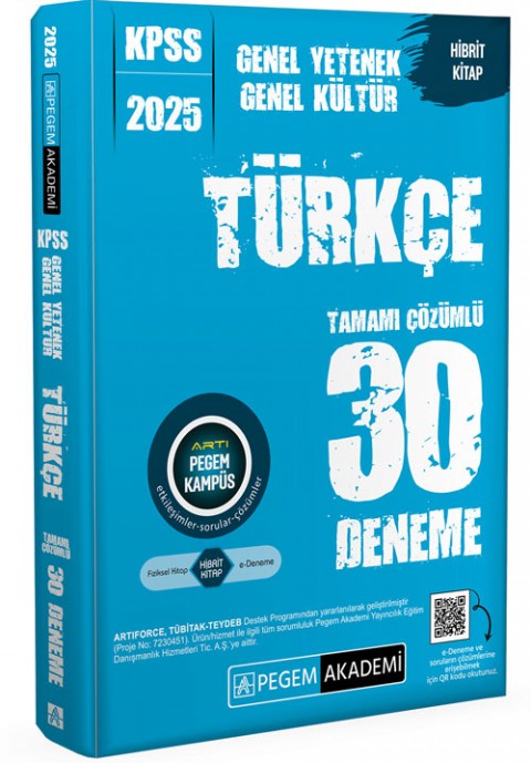 2025 KPSS Genel Yetenek Genel Kültür Türkçe Tamamı Çözümlü 30 Deneme
